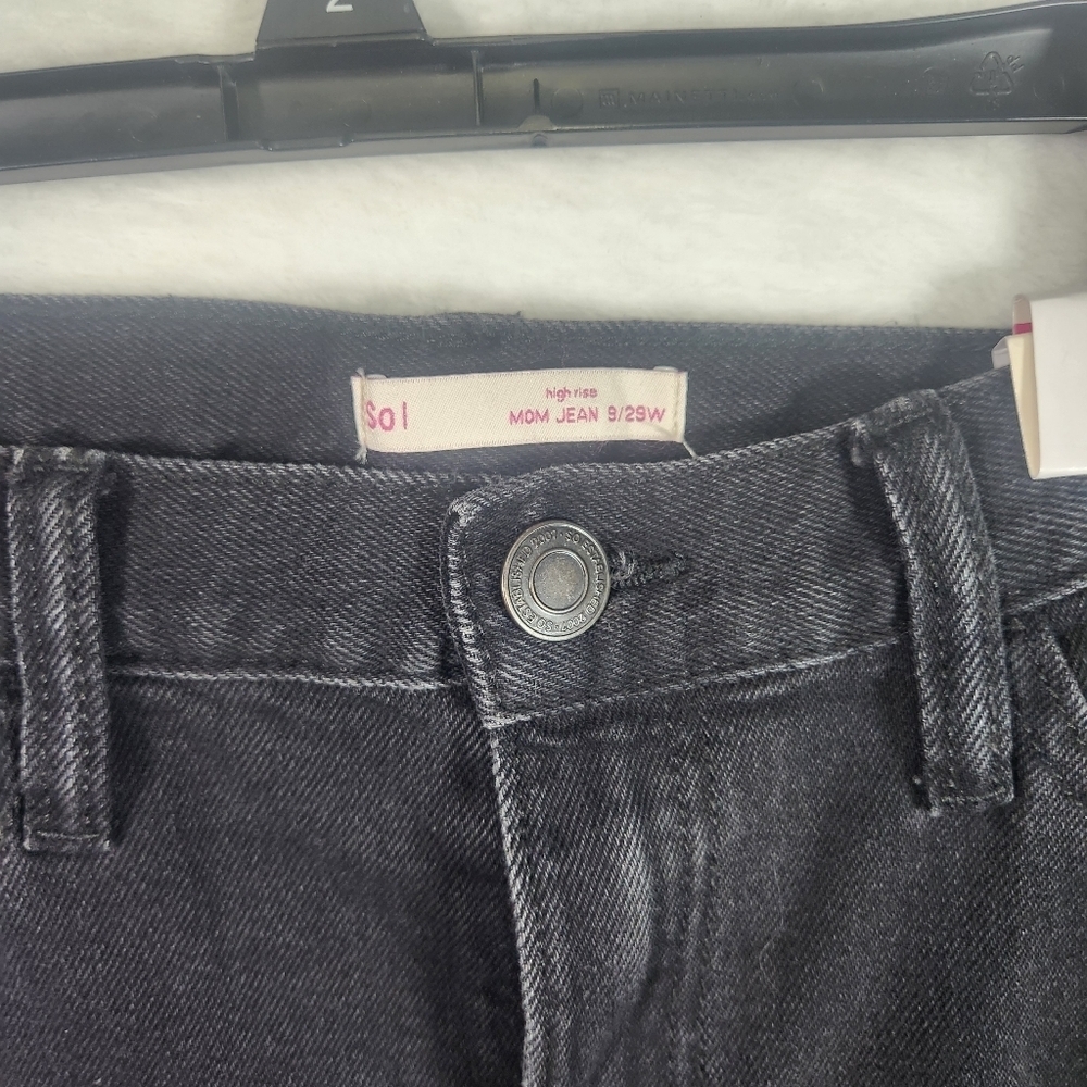 SO distressed denim black mom jeans straight jean - Picture 5 of 8